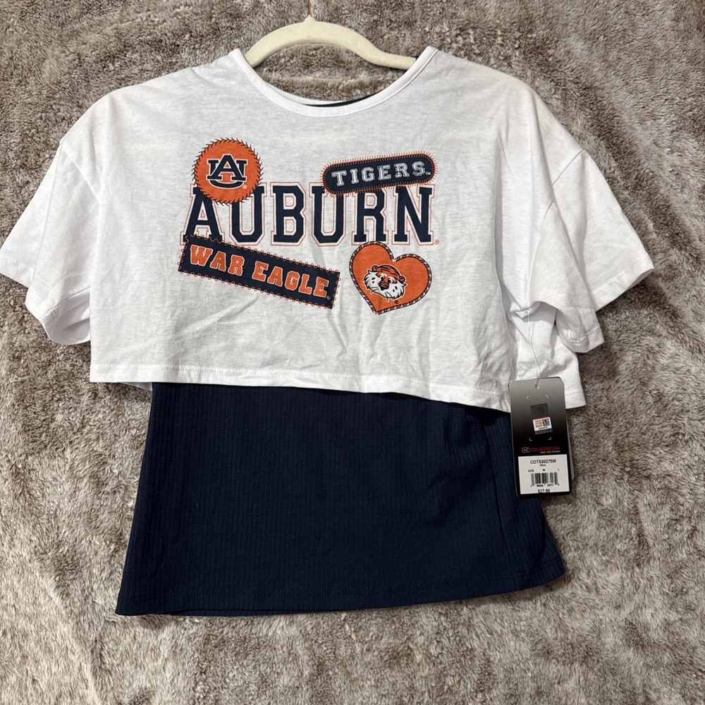 NEW Auburn Tigers AU Colosseum Blue L SS Shirt Girls L 10-12